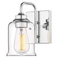 Zeyu Modern Wall Sconces Lighting, Industrial Bathroom Vanity Light For Mirror Bedroom, Clear Glass Shade With Chrome Finish, Zsl72B Ch