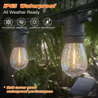 Dott Arts 192Ft (2X96Ft) Solar Outdoor String Lights Waterproof With Dimmable Remote Control, Patio Led String Lights With 64 Plastic Bulbs Outdoor String Lights For Backyard Garden Wedding Party