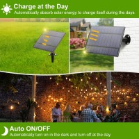 Dott Arts 192Ft (2X96Ft) Solar Outdoor String Lights Waterproof With Dimmable Remote Control, Patio Led String Lights With 64 Plastic Bulbs Outdoor String Lights For Backyard Garden Wedding Party