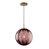 Kco Lighting Modern Large 1-Light Globe Pendant Lighting Vintage Gold Single Pendant Light Round Glass Pendant Light Industrial Kitchen Island Lighting Dining Room Light Fixture (Burgundy-9.8