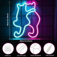 Kathfly Cat Neon Signs Lights Decor Dog Neon Light Animal Usb Operated Decorative Led Neon Light Sign For Room Wall Table For Ch