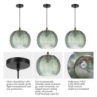 Pombconw Pendant Light Fixtures,Pendant Lights With Green Glass Lampshade Kitchen Island Hanging Light Dining Room 25Cm