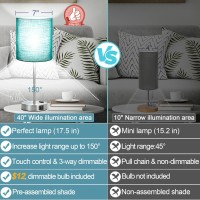 Green Touch Table Lamps Set Of 2 With 2 Usb Ac Outlet 3Way Dimmable Bedside Nightstand Lamps For Bedroom Lam