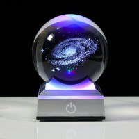 Ornalrist 315 Inch 3D Galaxy Planet Glass Ball With Light Lamp Astronomy Gifts Ideas For Boyfriends Kids Science Space Univers