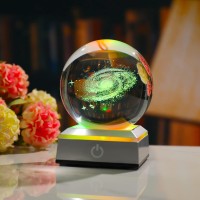 Ornalrist 315 Inch 3D Galaxy Planet Glass Ball With Light Lamp Astronomy Gifts Ideas For Boyfriends Kids Science Space Univers