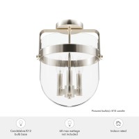 Hunter - Karloff 3-Light Alturas Gold, Medium Size Flush Mount Light, Dimmable, Casual Style, Urn Shaped, For Bedrooms, Kitchens, Dining, Living Rooms - 19837