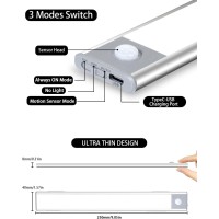 Under Cabinet Lights Motion Sensor 30 Led Rechargeable Closet Lights Wireless 1500Mah Battery Type C Usb Under Counter Lights Fo