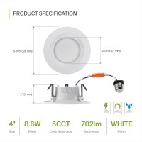 Asd Retrofit Led Recessed Lighting 4 Inch 9W 700 Lm Wet Rated Dimmable Ceiling Led Downlights 2700K5000K Adjustable Cri90 W