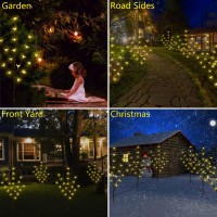 Xingpold Outdoor Solar Cherry Blossom Tree Lights, Artificial Flower Tree Led Lights, 60 Led Waterproof Solar Garden Decorative Lights For Pathway Walkway Patio Lawn Garden Decor (3 Set, Warm White)