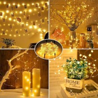 Minetom 24 Pack Fairy Lights Battery Operated String Lights 7 Ft 20 Led Mini String Lights Waterproof Silver Wire Firefly Ligh