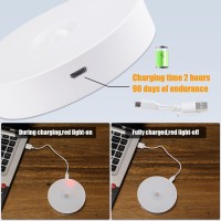 Electight 3 Pack Motion Sensor Light 8 Leds Rechargeable Night Light With Usb Cable Magnetic Patch 3 Modes Cordless Safe W