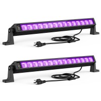 Atfoyer 2Pcs 36W Led Black Light Bar Black Lights For Glow Party Blacklight With Plugswitch Each Light Up 21X21 Sqft Area