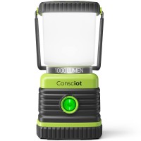 Led Camping Lantern, Consciot Battery Powered Led Lantern Flashlight, 1000Lm, 4 Light Modes, Ipx4 Waterproof, Survival Kits For Indoor Outdoor, Emergency Light For Home Power Outages, Hurricane, Storm