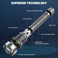 Rechargeable Led Flashlights High Lumens 990 000 Lumen Brightest Flashlight With 5 Modes And Waterproof Long Lasting Powerful