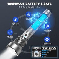 Rechargeable Led Flashlights High Lumens 990 000 Lumen Brightest Flashlight With 5 Modes And Waterproof Long Lasting Powerful