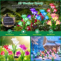 Solar Garden Lights 6 Pack Upgraded Solar Lights Outdoor With 24 Bigger Brighter Led Lily Flower Lights Color Changing Wat