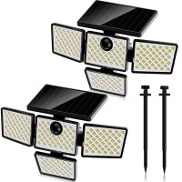 K Kasonic Solar Motion Sensor Lights Led Security Lights With 4 Heads Ip65 Waterproof Wall Lights Outdoor Flood Lights With