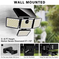 K Kasonic Solar Motion Sensor Lights Led Security Lights With 4 Heads Ip65 Waterproof Wall Lights Outdoor Flood Lights With