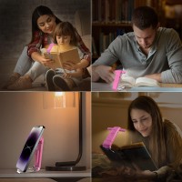 Vekkia 10 Led Usb Rechargeable Book Light For Reading In Bed Portable Clipon Led Reading Light Bookmark Lamp With 3 Colors