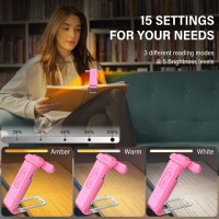 Vekkia 10 Led Usb Rechargeable Book Light For Reading In Bed Portable Clipon Led Reading Light Bookmark Lamp With 3 Colors