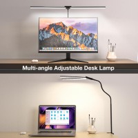 Led Desk Lamp For Home Office Bright Double Head Desk Lamp With Clamp Dimmable 5 Color Modes Desk Lighting 12W Eyecaring Arc