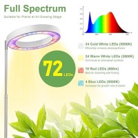 Lbw Plant Grow Light 72 Leds Full Spectrum Grow Lights For Indoor Plants 56In Large Grow Lamp With 4812H Auto Timer 4 Dimm