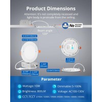 Vtuik 8 Pack 5 Inch 10W Led Can Light Retrofit With Junction Box 850Lmcri85 Ultra Thin Led Recessed Lighting 7Cct 2700K6500K