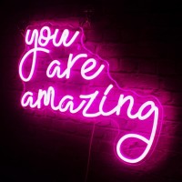 You Are Amazing Neon Sign Pink Usb Word Neon Lights For Wall Decor Led Letter Light Up Sign For Bedroom Classroom Home Bar Man C