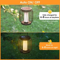 Mlambert Solar Lantern Outdoor Waterproof Hanging Solar Lights With Crystal Shining Effect Decorative Light With Hook For Gard