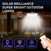 Whole Goods W Solar Lights 298 Led - Outdoor Waterproof Ipx7 - Solar Powered 4400Mah High Brightness Up To 1300 Lm - 3 Modes Flood Light - Motion Outside Detection - For Garden Yard Patio Total 596Led