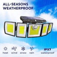 Whole Goods W Solar Lights 298 Led - Outdoor Waterproof Ipx7 - Solar Powered 4400Mah High Brightness Up To 1300 Lm - 3 Modes Flood Light - Motion Outside Detection - For Garden Yard Patio Total 596Led