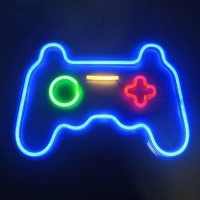 Aclorol Gamer Neon Sign Game Controller Neon Sign For Gaming Room Decor Led Neon Sign Lights Gamepad Shaped For Gamer Wall Decor