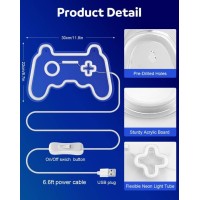 Aclorol Gamer Neon Sign Game Controller Neon Sign For Gaming Room Decor Led Neon Sign Lights Gamepad Shaped For Gamer Wall Decor