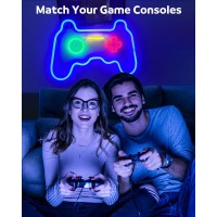 Aclorol Gamer Neon Sign Game Controller Neon Sign For Gaming Room Decor Led Neon Sign Lights Gamepad Shaped For Gamer Wall Decor