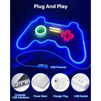 Aclorol Gamer Neon Sign Game Controller Neon Sign For Gaming Room Decor Led Neon Sign Lights Gamepad Shaped For Gamer Wall Decor