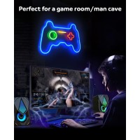 Aclorol Gamer Neon Sign Game Controller Neon Sign For Gaming Room Decor Led Neon Sign Lights Gamepad Shaped For Gamer Wall Decor