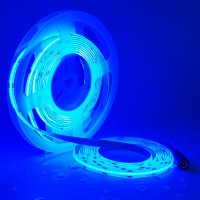 Topai 12V Cob Led Strip Blue Waterproof Ip65 Dimmable 16.4Ft/5M 480Leds/M Dotless High Density Self-Adhesive Cuttable Flexible Led Tape Light For Cabinet Home Diy Lighting Projects