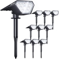 Biling Solar Spot Lights Outdoor, 2-In-1 Solar Landscape Lights 12 Led Bulbs Solar Powered Lights Ip67 Waterproof Adjustable Wall Light For Patio Pathway Yard Garden Driveway Pool