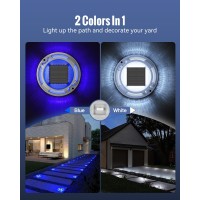 Fabstyl Solar Driveway Lights Dock Lights Waterproof 12 Pack 2 Colors In 1 Outdoor Led Solar Deck Lights Solar Powered Walk Wa