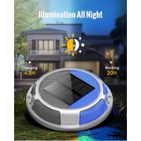 Fabstyl Solar Driveway Lights Dock Lights Waterproof 12 Pack 2 Colors In 1 Outdoor Led Solar Deck Lights Solar Powered Walk Wa