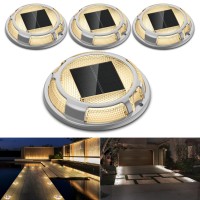 Fabstyl Solar Driveway Lights Dock Lights Waterproof 4 Pack 2 Colors In 1 Outdoor Led Solar Deck Lights Solar Powered Walk Way