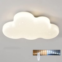 Creative 3D Cloud Ceiling Lamp With Shining Stars Led Simulation Cloud Childrens Room Chandelier Ceiling Light For Bedroom, Living Room, Boy Or Girls Room, 36W, Stepless Dimming