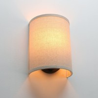 Jimubeam Wall Sconce Lighting Linen Fabric Decor Industrial Vintage Night Light Wall Lamp Fixture With Fabric Shade For Bedroom