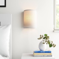 Jimubeam Wall Sconce Lighting Linen Fabric Decor Industrial Vintage Night Light Wall Lamp Fixture With Fabric Shade For Bedroom