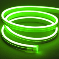 Meijiajia Led Neon Strip Lights, Green 12V/16.5Ft, Flexible Diffuser, Cuttable & Bendable Waterproof Silicon, For Devices Lighting Upgrade, Decor & Sign Custom. [Power Adapter Not Included]