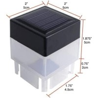 Solar Led 2In X 2In5Cm X 5Cm Fence Post Cap For Wrought Iron And Aluminum Or Garden Solar Fence Lights 8 Pack White Light