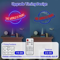 The World Is Yours Neon Sign Remote Dimmer Planet Led Neon Light Lamp For Wall Decor Usb Power For Man Cave Home Bar Bistro Cl