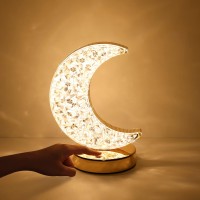 Supbri Moon Lamp Nightstand Lamp With 3 Color Modes Touch Control Crystal Lamp Cute Night Light For Kids Girls Birthday Bed