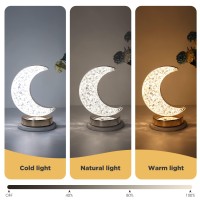 Supbri Moon Lamp Nightstand Lamp With 3 Color Modes Touch Control Crystal Lamp Cute Night Light For Kids Girls Birthday Bed