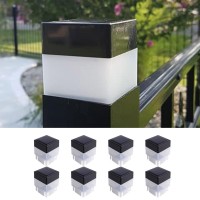 Solar Led 2In X 2In5Cm X 5Cm Fence Post Cap For Wrought Iron And Aluminum Or Garden Solar Fence Lights 8 Pack Warm Light